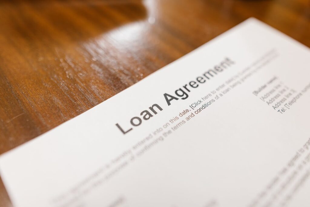 paper loan agreement